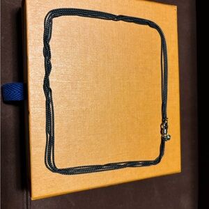 David Yurman Four Row Baby Box Chain Necklace in Darkened Sterling Silver